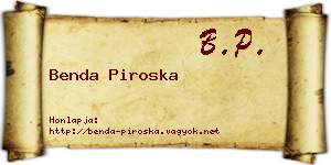 Benda Piroska névjegykártya